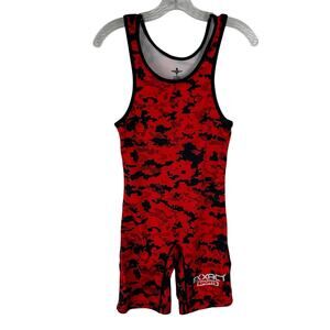 Exxact Sports Red Camouflage Wrestling Singlet Powerlifting Adult Size Small